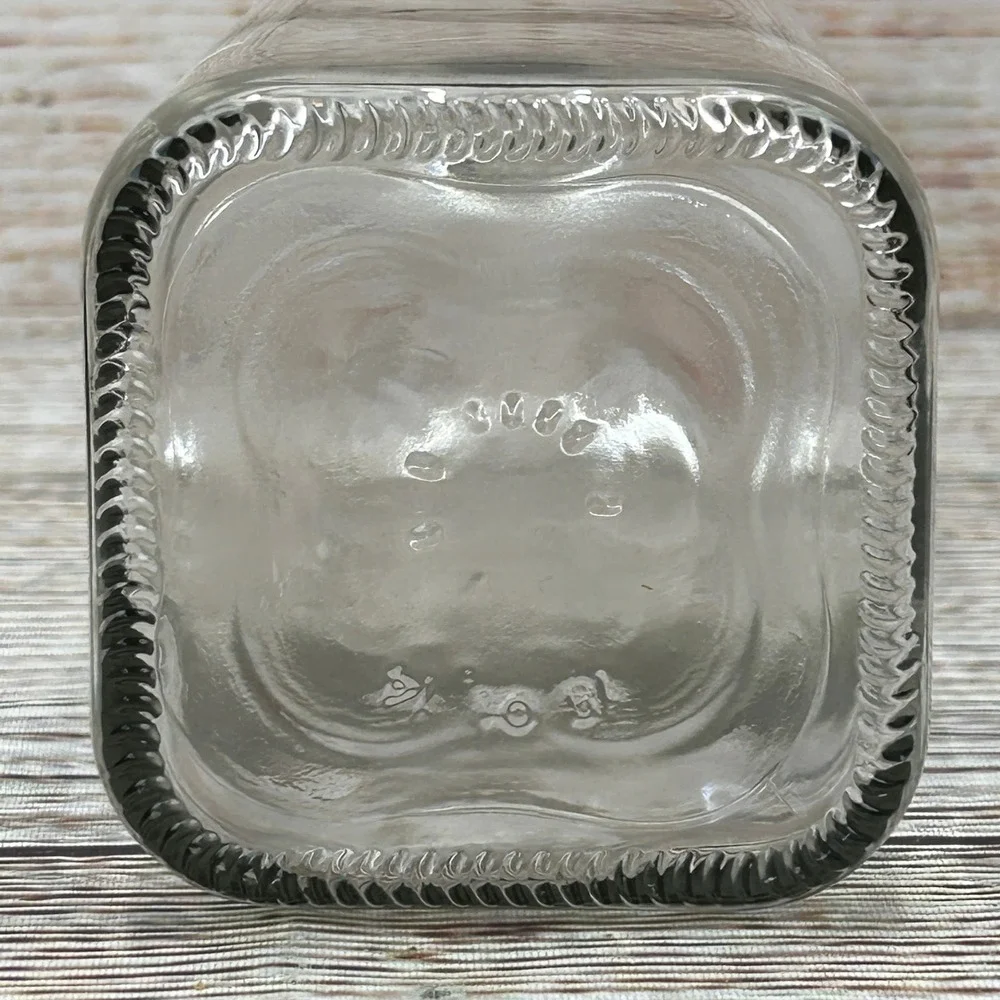 Vintage Clear Glass Square Liquor Oil Bottle 0.750 ml 10.5 Inch‎ DIY Decor